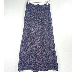 VTG 90s Y2K Bentley Arbuckle Black Polka Dot Maxi Skirt Size L